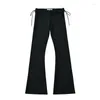 Pantalon féminin Keyankettian 2024 lancement de lancement à crampons lacets en haut de basse hauteur Botts Sweet Spicy Girl Slim Terrant mince pantalon