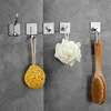 Self Adhesive Stainless Steel Hook Home Kitchen Wall Clothes Hanger Towel holder Bathroom Rustproof sticky Hooks Accessory 240428