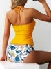 Swimwear para mujeres Bikini Women High Wisting 2024 Tankini V Neck Halter Bikinis Traje de baño sexy de tanga para la playa de verano femenino