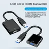 Adaptateur VGA USB TO VGA 1080p Carte vidéo externe Multi-Display pour ordinateur portable Projecteur de moniteur PC GAGNE 7/8/10