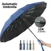 16K dubbele botten grote automatische paraplu mannen dames winddichte compacte vouwbedrijf luxe zonne regen paraguas 240420
