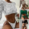 Swimwear Women's Sexy Leopard Print Bikini Set Sways Cassuit élégant avec un soutien-gorge rembourré