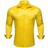 Camisetas masculinas camisa de luxo de luxo de seda coloração sólida cor vermelha amarela amarela roxa slim fit mens da camisa de camisa gole casual topl2405