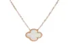 Wholale Ladi Clover Shell Pendant Stainls Steel 18K Rose Gold Women Necklace5768740