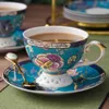 Чайные наборы с синим и золотым чаем для взрослых 21 кусок фарфоровой чай чайная чашка набор керамическая чайная керамика керамика