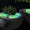 Décorations 200pcs 11 * 13 mm Garderie Glow dans les cailloux lumineux sombres pour les passerelles Plantes décor d'aquarium Glow Stones Decoration du jardin