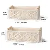 Macrame opslagmanden boho decor doos handgemaakt geweven decoratief aanrecht toilettank plank kast organisator voor slaapkamer 240415