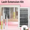 Falska ögonfransar Inget behov Limkluster Lash Extension Bond and Seal Makeup Tools Tweezer Reomver Lashes Kit