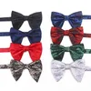 Bowbindingen Gusleson Green White Style Classic Print Tie For Men Women Big Bowtie Party Wedding Bowknot volwassen herencadeau