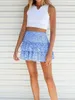 Skirts Women Layered Ruffle Mini Skirt Floral Print Boho Summer Pleated High Waist A Line Short Beach Streetwear