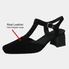Vestido tênis jozhamta tamanho 33-40 sandálias femininas de couro real t-sheels altos para o verão 2024 Moda de moda fechada sandália grossa