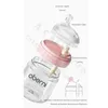 Anti-flatulentie geboren glazen fles / brede mond excentrieke tepel anti-borstvoeding fles / 150 ml210 ml glazen fles 240423