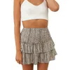 Skirts Women Layered Ruffle Mini Skirt Floral Print Boho Summer Pleated High Waist A Line Short Beach Streetwear