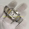 2 mujeres de estilo con caja de la caja Mira Foto real para Damas Quartz W51007 Silver Roman Dial 18k Gold Amarillo Dos tono de acero Ladys Bracelet Relojes