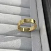 Bandringar 18K 3,6 mm Love Ring V Guldmaterial kommer aldrig att blekna smal ring utan diamanter lyxvarumärke officiella reproduktioner med counter8ysr