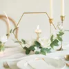 Decorazione per feste in metallo a cerchio floreale con base in legno per tavolo da matrimonio fiore ghirlanda fai -da -te ornamenti domestici