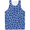 Heren tanktops persoonlijkheid giraf huid grafische top voor mannen zomer 3d geprinte dieren bont vest street oversized mouwloos t-shirt