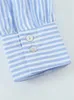 Women's Blouses Womens Shirts And 2024 Button Up Casual Striped Blouse Long Sleeve Top High Street Fashion Women Tie Bow Neck