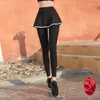 Женские брюки на открытом воздухе Открытые промежности Скрытые юбки на молнии сексуальная пара спортивная женская юбка танцевать эластичные брюки с высокой талией черные