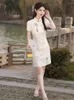 Этническая одежда плюс размер женщин Qipao Summer Dress Традиционное китайское чинсам винтажное классическое печатное сатин Вестидос сексуальный стройный банкет