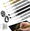 Markers 8 packages with 4 colors (black/white/gold/silver) acrylic paint markings suitable for ceramics wood metal paper drawing DIYL2405