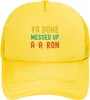 Tappi da palla che hai fatto incasinato A-A-Ron Hat Regolable Funny Fashion Fashion Mesh Baseball Cappell