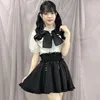 Röcke japanische Rojita Lolita Frauen Rock hohe Taille Spitze Dekoration Gürtel Rollen Ruffen schwarzer kurzer Sommer Preppy Style Mini