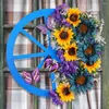 Symulacja kwiatów dekoracyjnych sztuczne wieniec żywy wiosenny słonecznik Realistyczny ornament do wisiorka drzwiowych