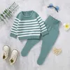 Vêtements Ensembles de vêtements de bébé ensemble tricot né pour fille née garçon à manches longues pantalon de pantalon d'hiver d'hiver d'automne