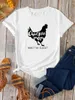 T-shirts de femmes Coton Clack Poulet Mom Tombe imprimée Femme Femme Coute O Cque Tshirt en vrac TE-shirt d'été