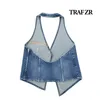 Sivatu Traf Vitage High Street Top Femmes Crop Top Y2K Harajuku Femmes Cropyd Gothic Sexy Sexy Top Vest for Women Corset 240422