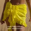 Fashion Ruffle Bikini Deck ups kurzer Rock für Frauen Semi-Scherz Strandkleidung Sarong Mesh Casual Beach Up Badebode