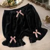 Leggings pour femmes leggage de toison d'hiver automne pour les femmes kawaii bow filles mid tai-tonnelles qui se réchauffent tous