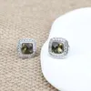 Stud Earrings JADE ANGEL Classic Ladies Inlaid Square Smoky Quartz Zircon Retro Jewelry For Women Wedding Party Banquent Gift