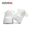 Chaussures décontractées Ozersk Microfibre en cuir Fashion Femmes Lacet Up Mesh Sneakants respirants Sports d'athlétisme extérieur