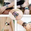 Chakra armband smycken handgjorda multi färg natursten rör pärlor läder wrap par armband gåvor 240422