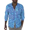 Herren lässige Shirts Custom großes Business -Shirt Polynesian Stamm Design Aloha Hawaiian Long Sleeve