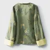 Damenjacken Birdtree Real Silk Song Brocade chinesische Style Mantel Frauen Langarm gegen Nacken Jacquard Retro Strickjacken 2024 Spring C43621QC