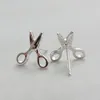 Stud -oorbellen aankomst 925 Sterling Silver Small Compact Simple Scissors Dames Fancy Sieraden Earring