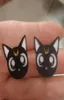 Bijoux de mode Black and White Kitten mignon tête pour fille oreille à oreilles accessoires en acrylique213n3220954