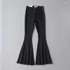 Jeans pour femmes Bridgewater noir été de l'été 2024 Haute taille fashion mince élastique épissé de bottes en jean pantalon streetwear