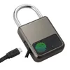 Padlock de impressão digital SMART SMART SMART CHAVE Locker de impressão digital Bloqueio Anti-roubo USB Charge for Bike Gym Locker Luggage 240422