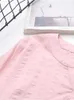 Damen T-Shirt Plus Größe Womens Clothing Shirt reines Baumwoll Jacquard Top gedruckt mit Ärmelnmuster Sommer dünne nicht elastische Reißverschlüsse Hemdl2405