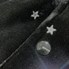 Vestes féminines décoration étoile de baseball noir uniforme veste femme simple couche rond manteau lâche 24 de haute qualité vêtements y2k