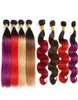 ISHOW 10A Brasiliani Bruppi di capelli umani Bundle Ombre Color Hair Extensions 3pcs con chiusura in pizzo T1Bpurple 99J Wave del corpo dritto per WO88835493