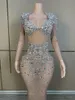 Vestido cerimonial de strass de stage