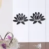 Adesivos de parede adesivos acrílico espelho lótus sala de estar para casa suprimento de decoração de porta de fundo