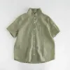 T-shirts Cotton Linen Blouse's Blouse Tops Down Collar Button Up Shirt Corée Fashion Dames Tops Camisas Roupas Femininas