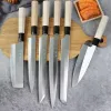 Facas japonesas Yanagiba Sashimi Knife Set Salmon Fish Fillet Sushi Knives Raw Sicing Stainless Steel Chef Santoku Kiritsuke Knives