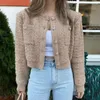 Dames Knits Koreaanse mode herfst chic ronde nek knop gebreide trui vrouwen losse casual all-matching vest-vest vrouwelijk uit het deler worden